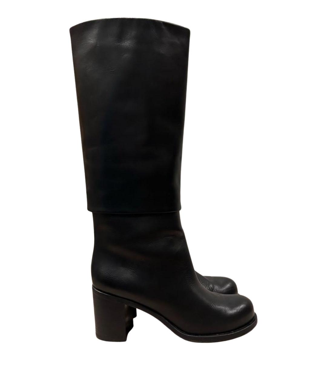 CHANEL Черные кожаные сапоги, фото 1