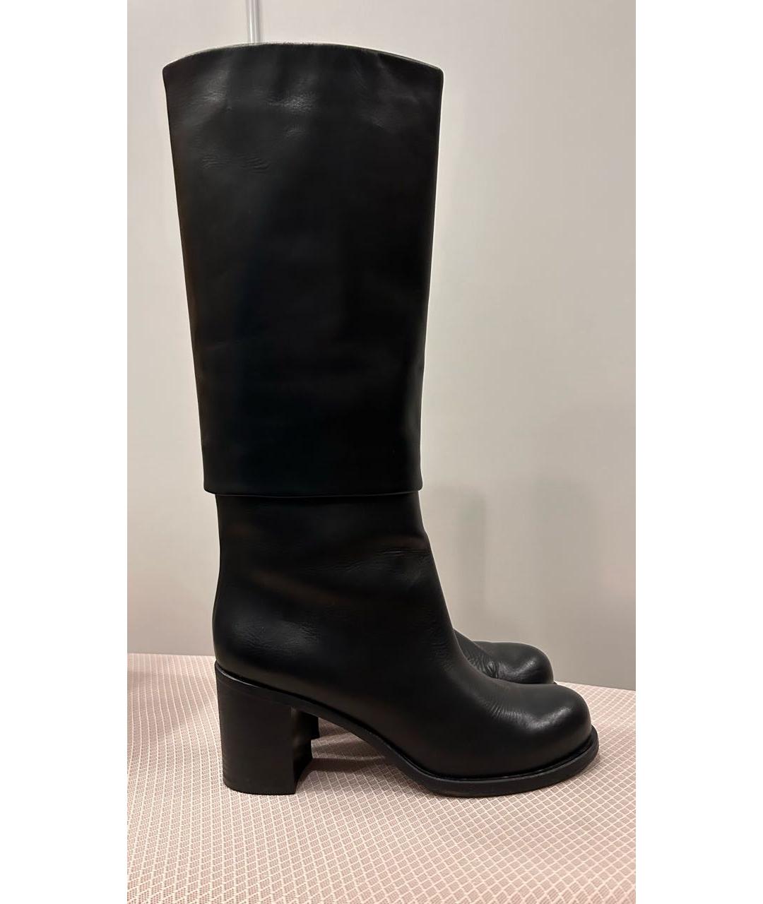 CHANEL Черные кожаные сапоги, фото 5