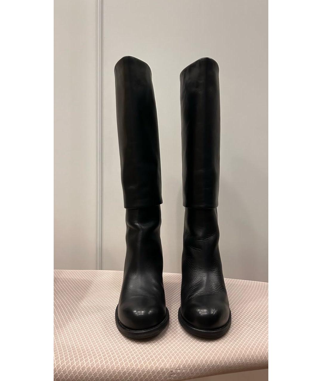 CHANEL Черные кожаные сапоги, фото 2