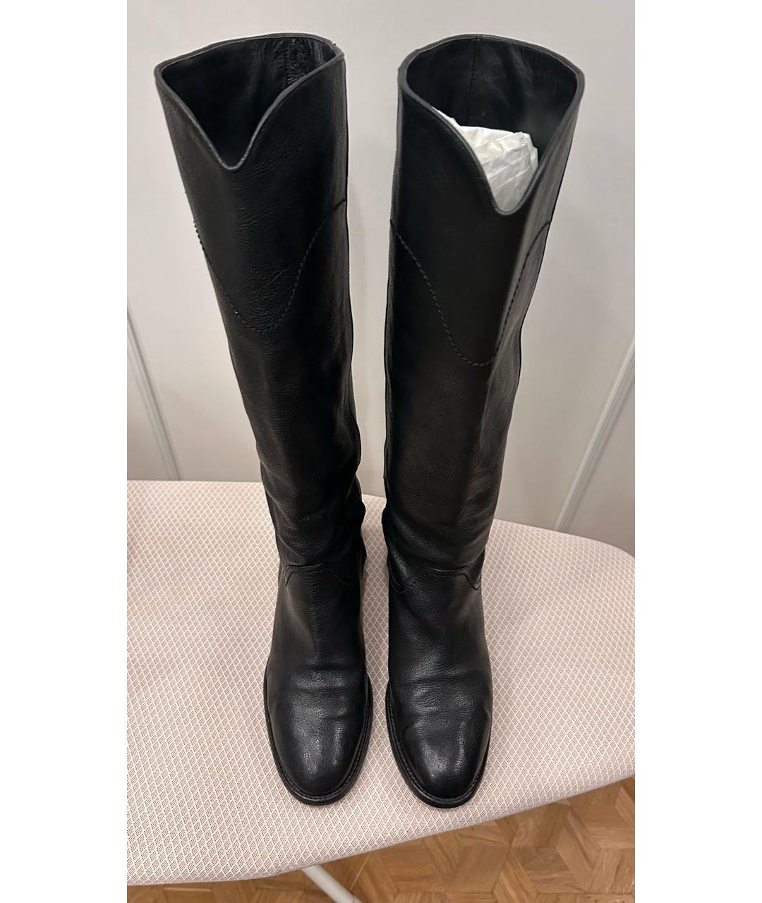 CHANEL Черные кожаные сапоги, фото 4