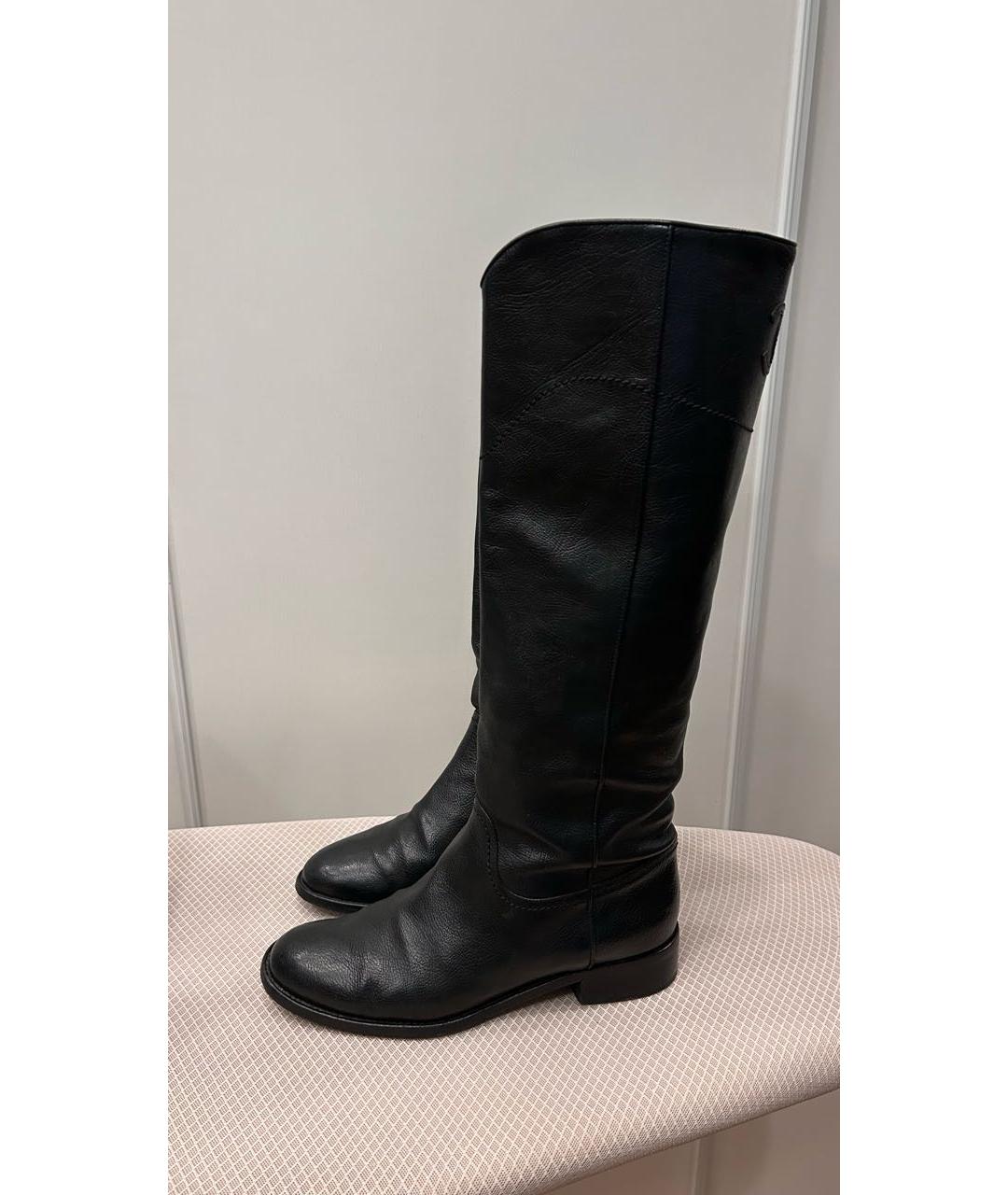 CHANEL Черные кожаные сапоги, фото 5
