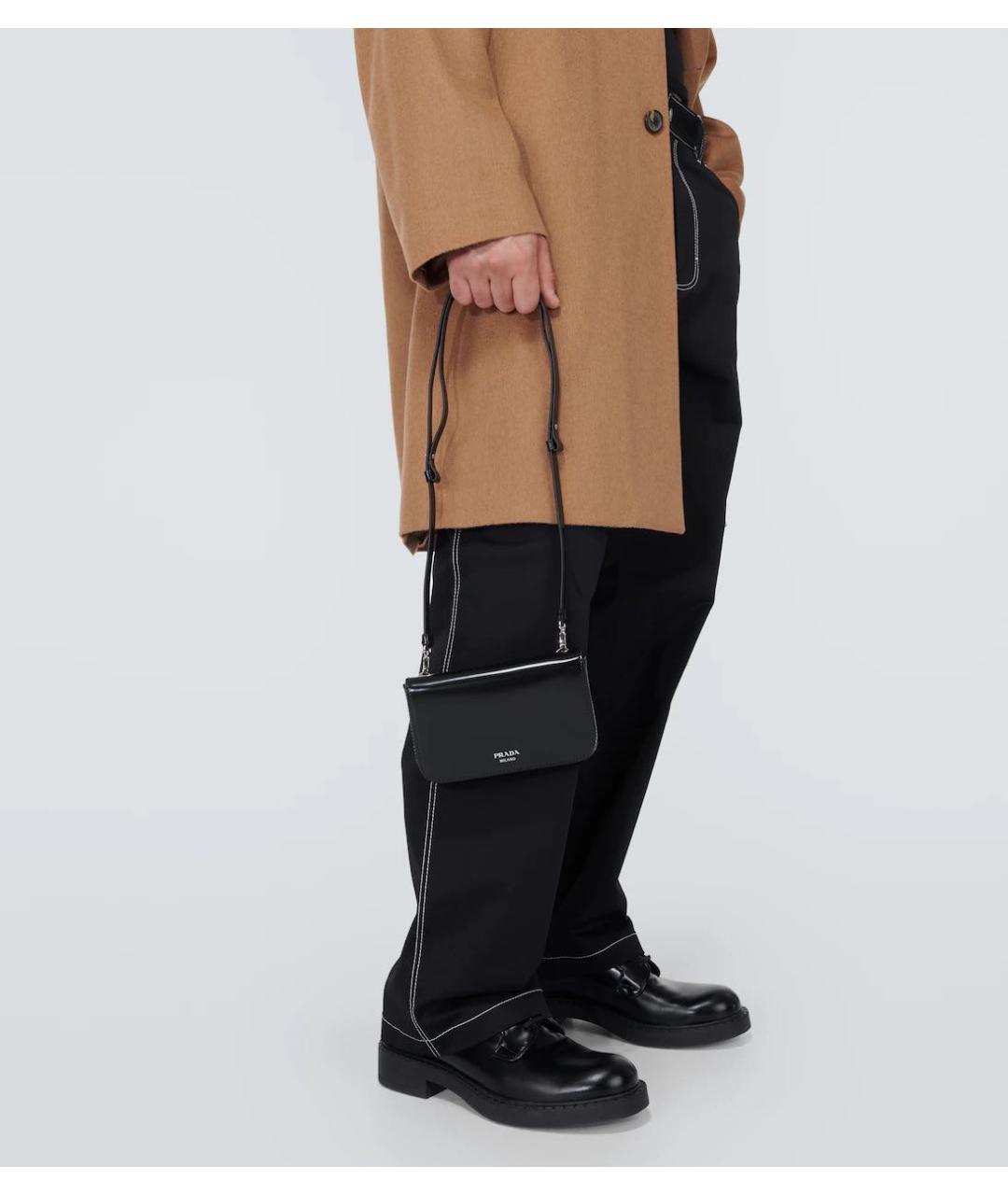 PRADA Черная кожаная сумка через плечо, фото 4