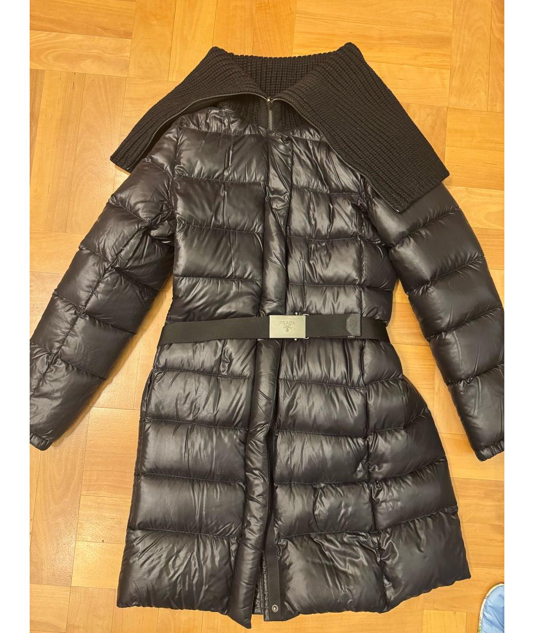 PRADA Черный синтетический пуховик, фото 9