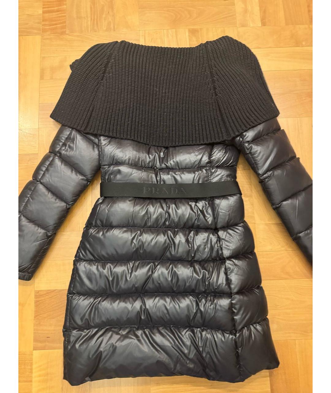 PRADA Черный синтетический пуховик, фото 2