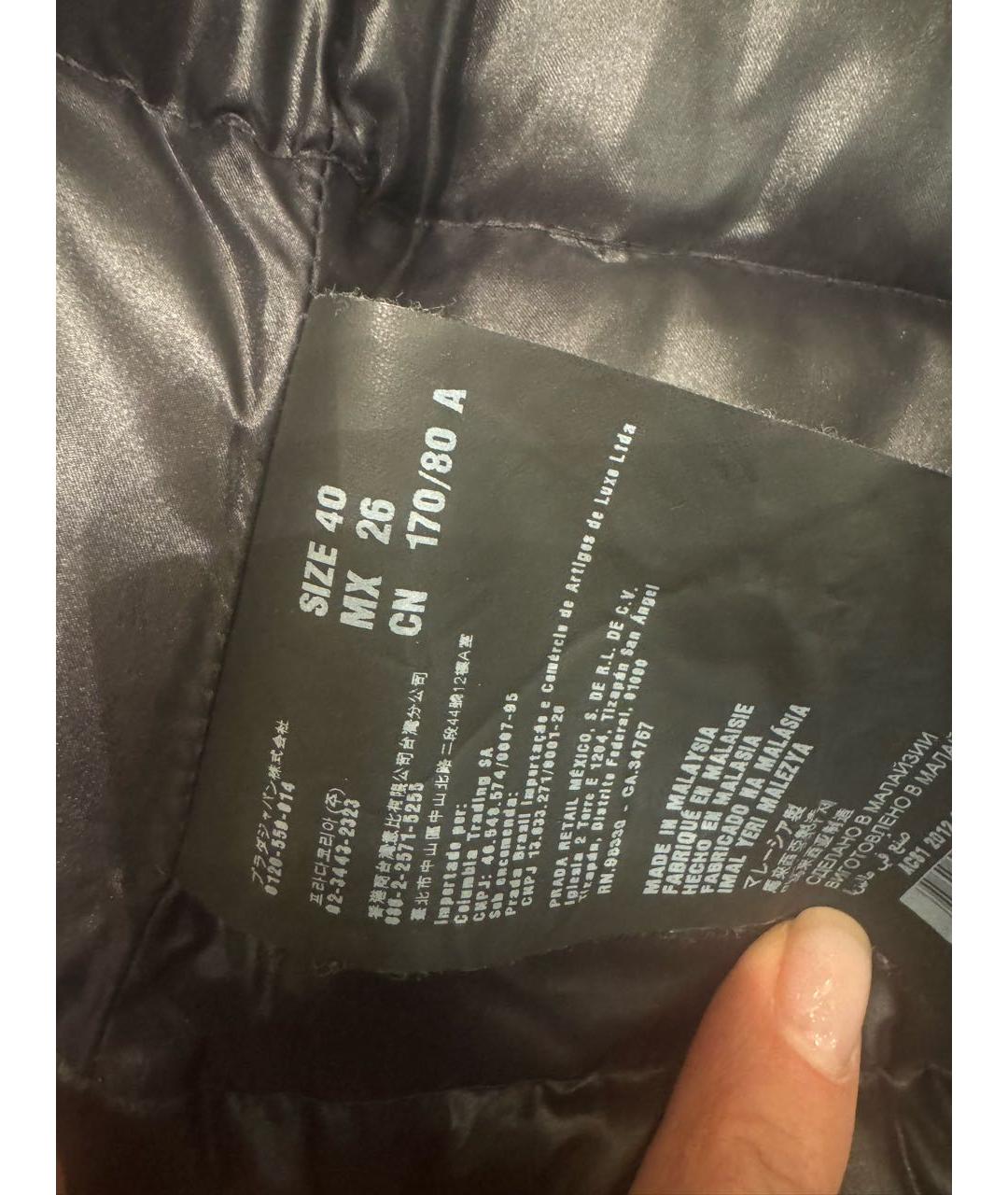 PRADA Черный синтетический пуховик, фото 7