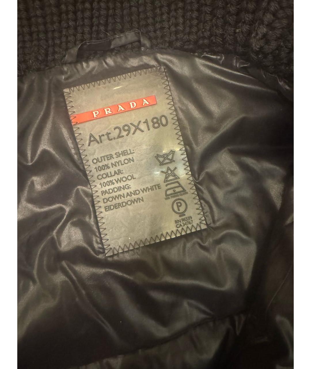 PRADA Черный синтетический пуховик, фото 3