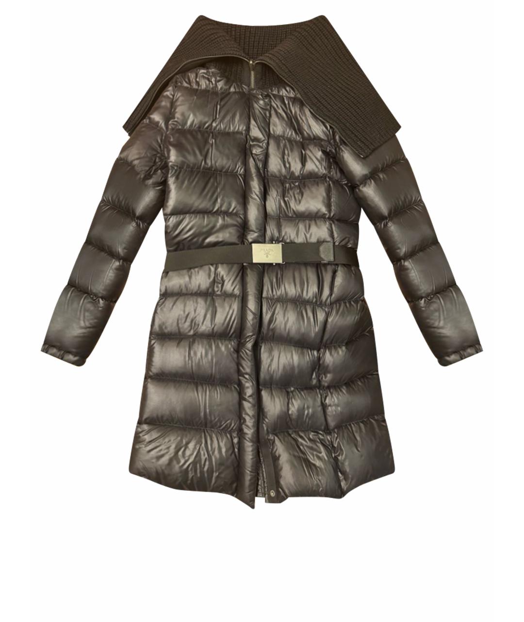 PRADA Черный синтетический пуховик, фото 1