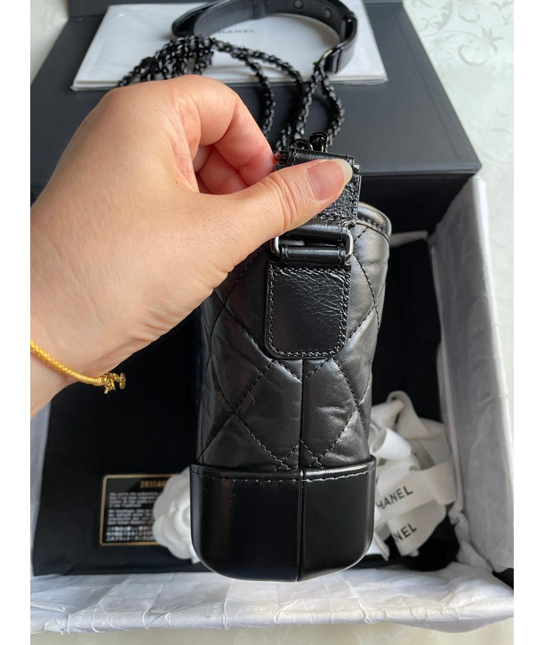 CHANEL Черная кожаная сумка через плечо, фото 4