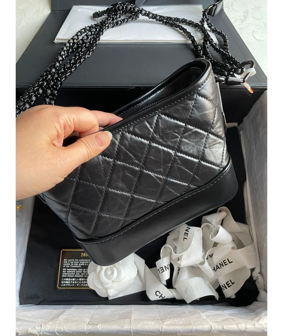 CHANEL Черная кожаная сумка через плечо, фото 3