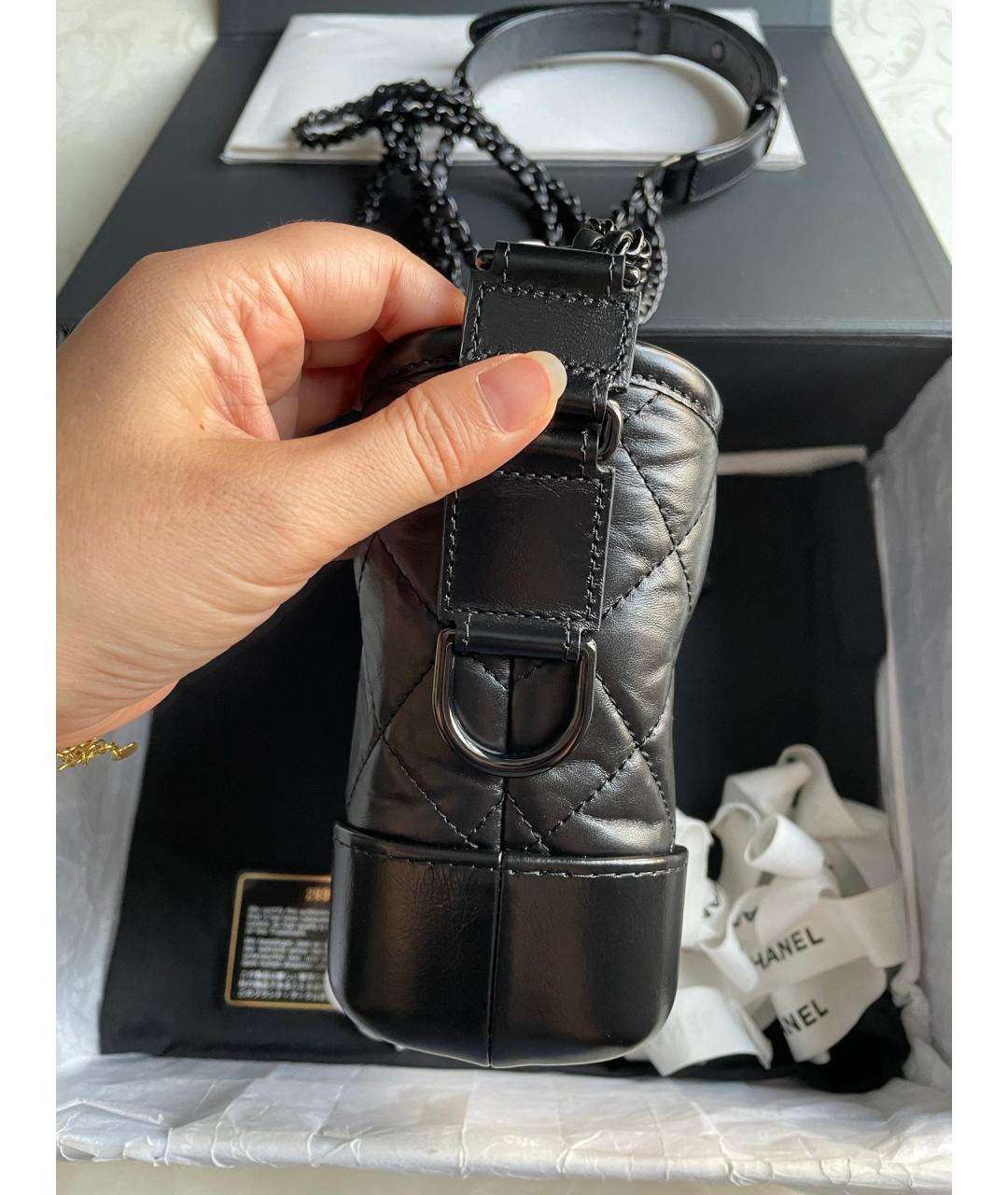 CHANEL Черная кожаная сумка через плечо, фото 5