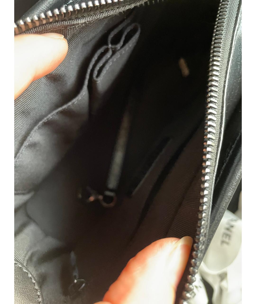 CHANEL Черная кожаная сумка через плечо, фото 6