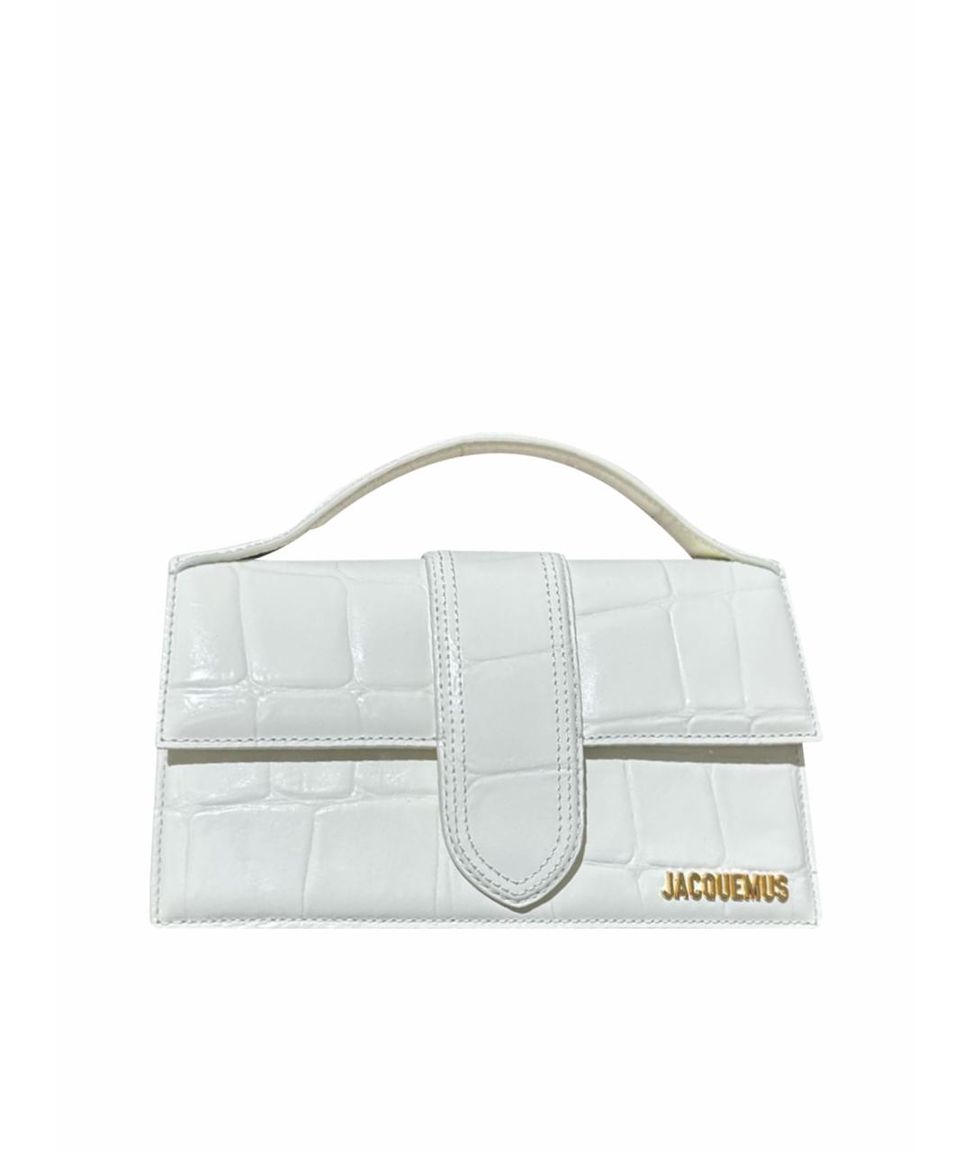 JACQUEMUS Белая сумка через плечо из лакированной кожи, фото 1