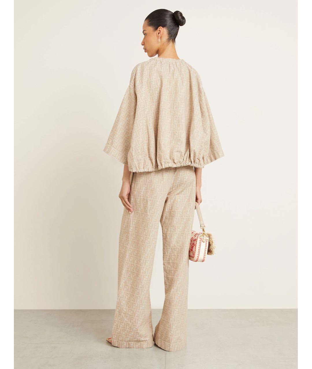 FENDI Бежевая хлопковая куртка, фото 4