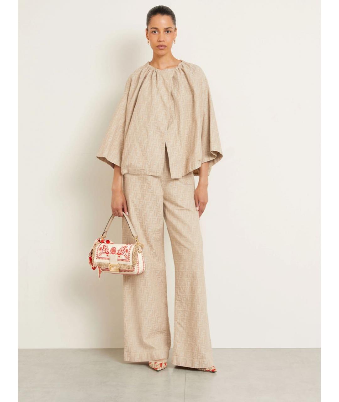 FENDI Бежевая хлопковая куртка, фото 3