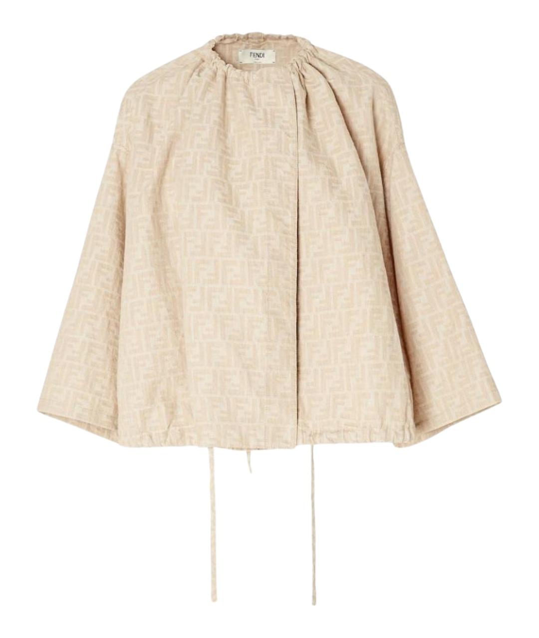 FENDI Бежевая хлопковая куртка, фото 1