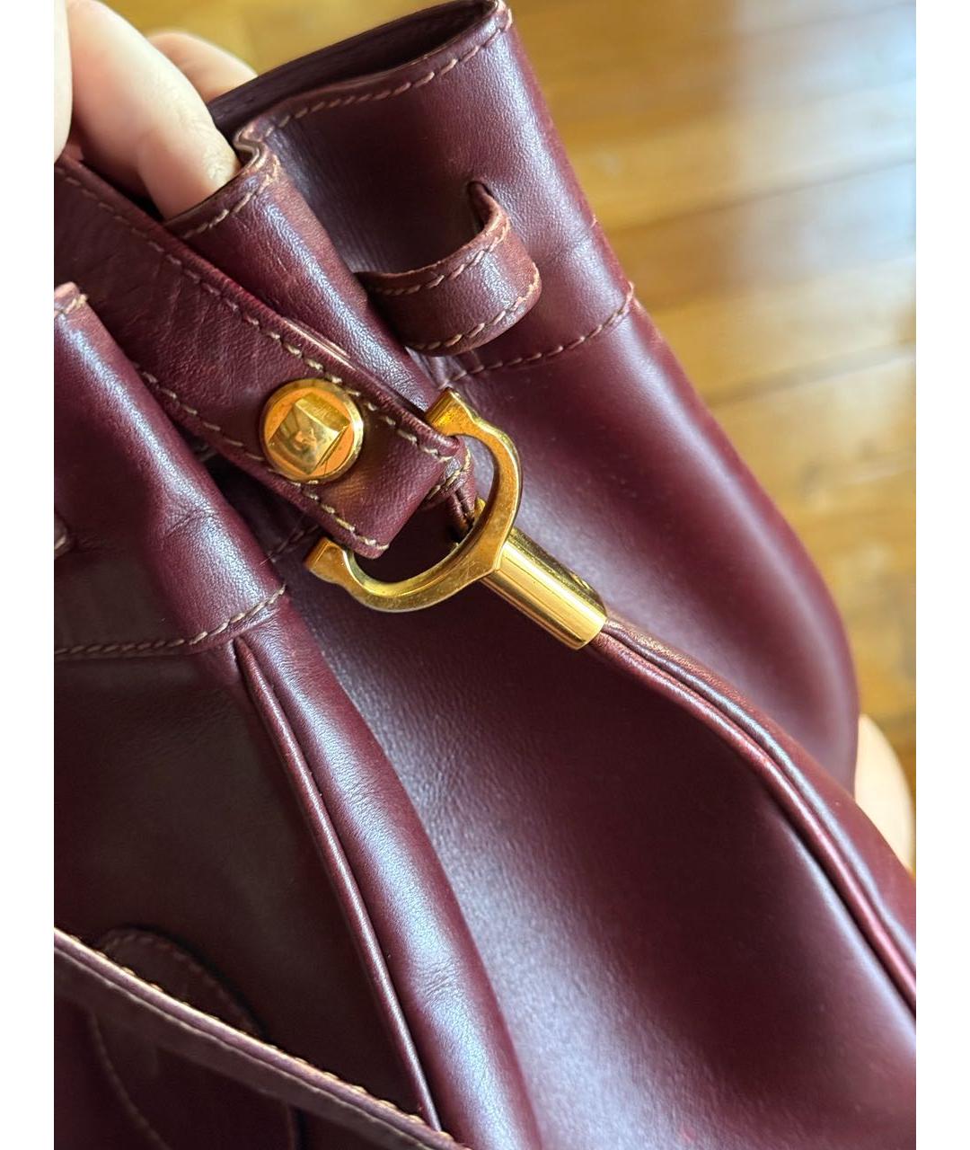 CARTIER Бордовая кожаная сумка через плечо, фото 4