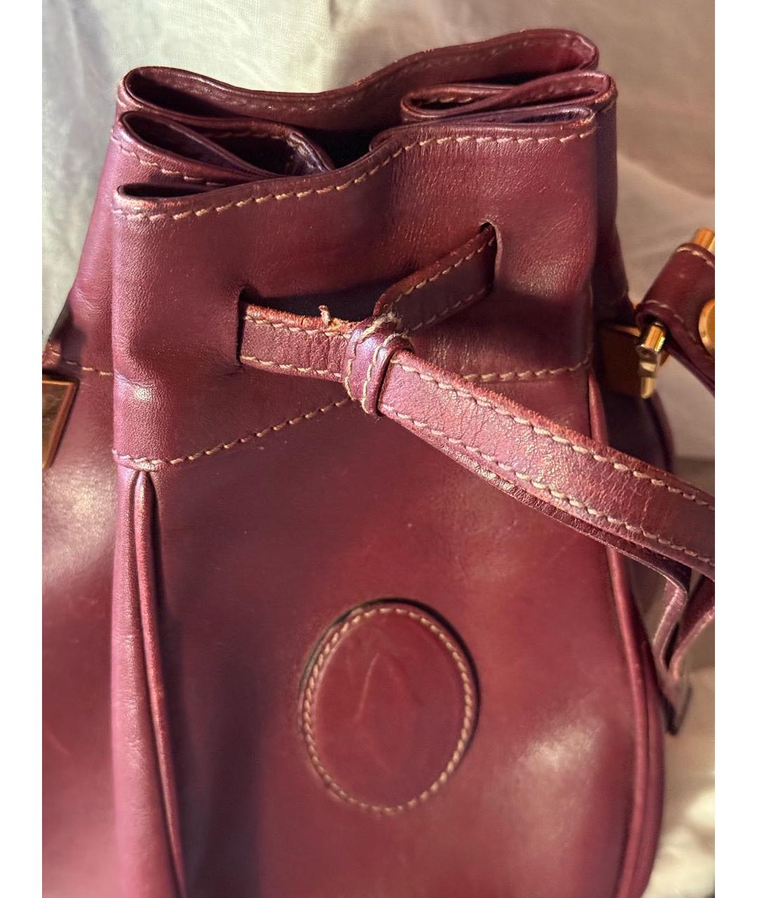 CARTIER Бордовая кожаная сумка через плечо, фото 7