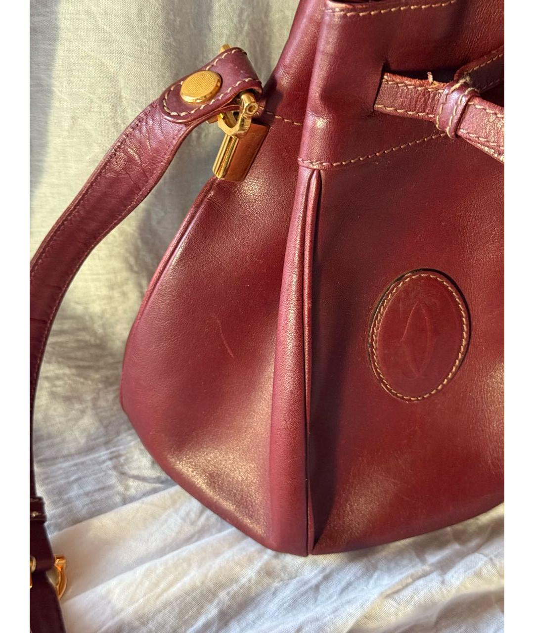 CARTIER Бордовая кожаная сумка через плечо, фото 8