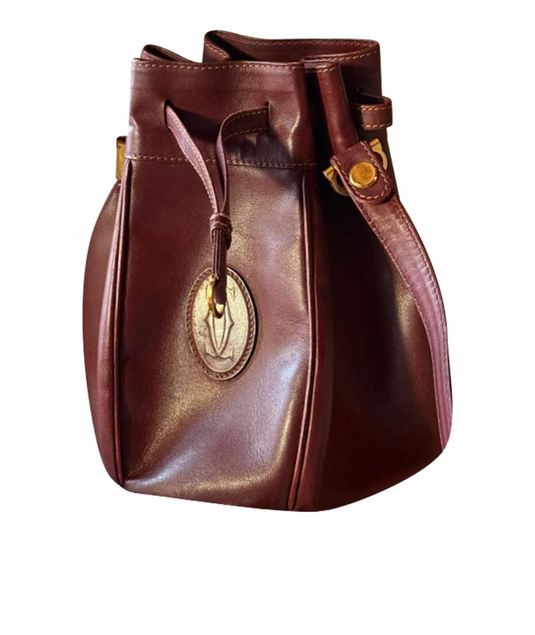 CARTIER Бордовая кожаная сумка через плечо, фото 1