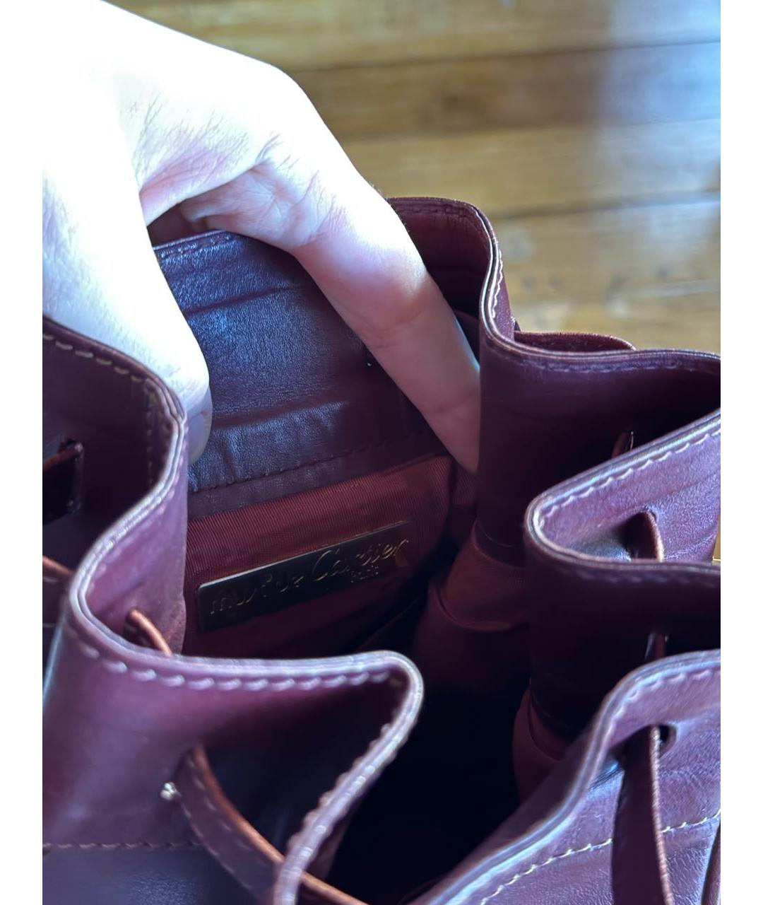 CARTIER Бордовая кожаная сумка через плечо, фото 5