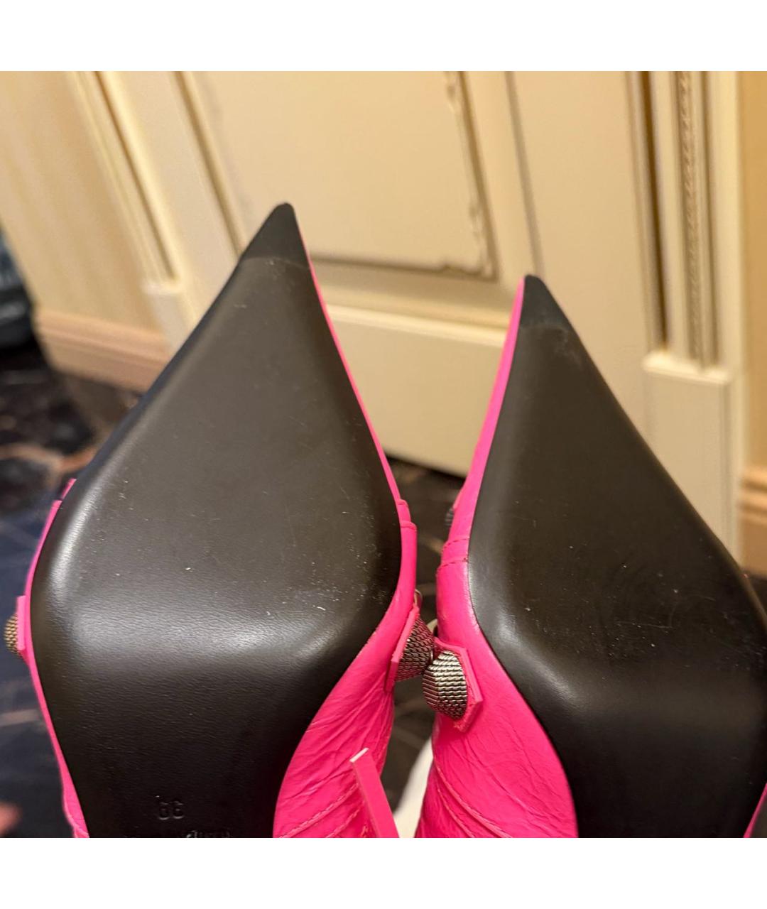 BALENCIAGA Розовые кожаные ботильоны, фото 6