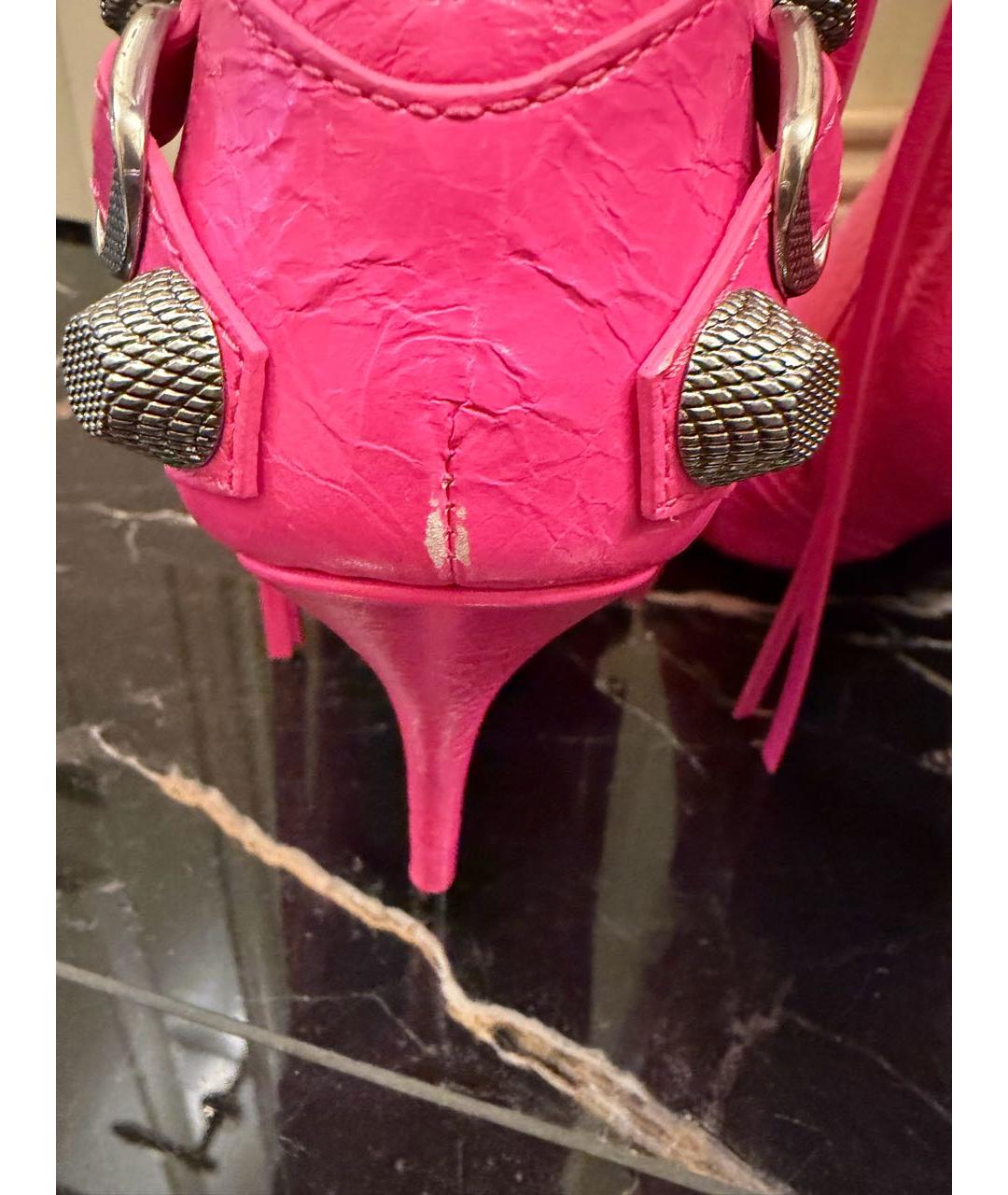 BALENCIAGA Розовые кожаные ботильоны, фото 5