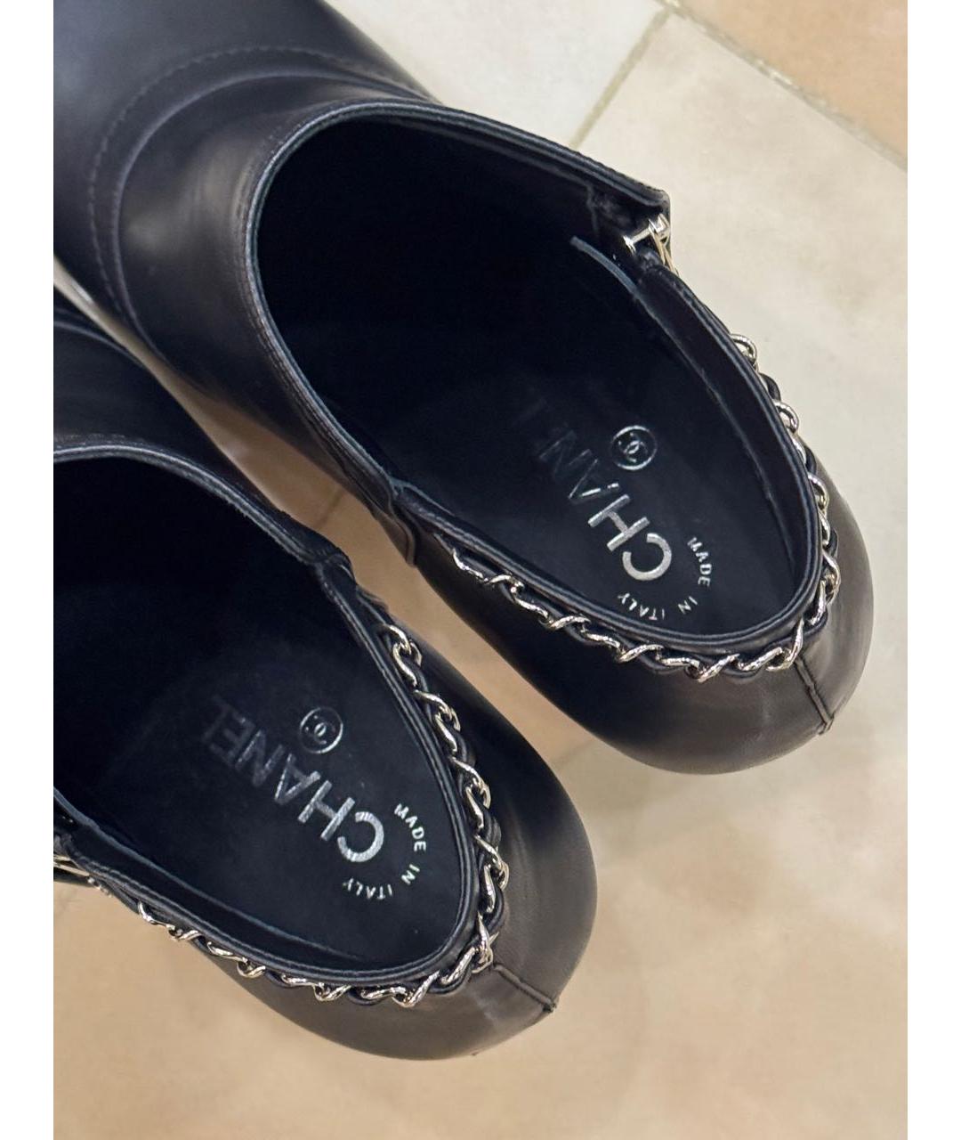 CHANEL Черные кожаные ботильоны, фото 2