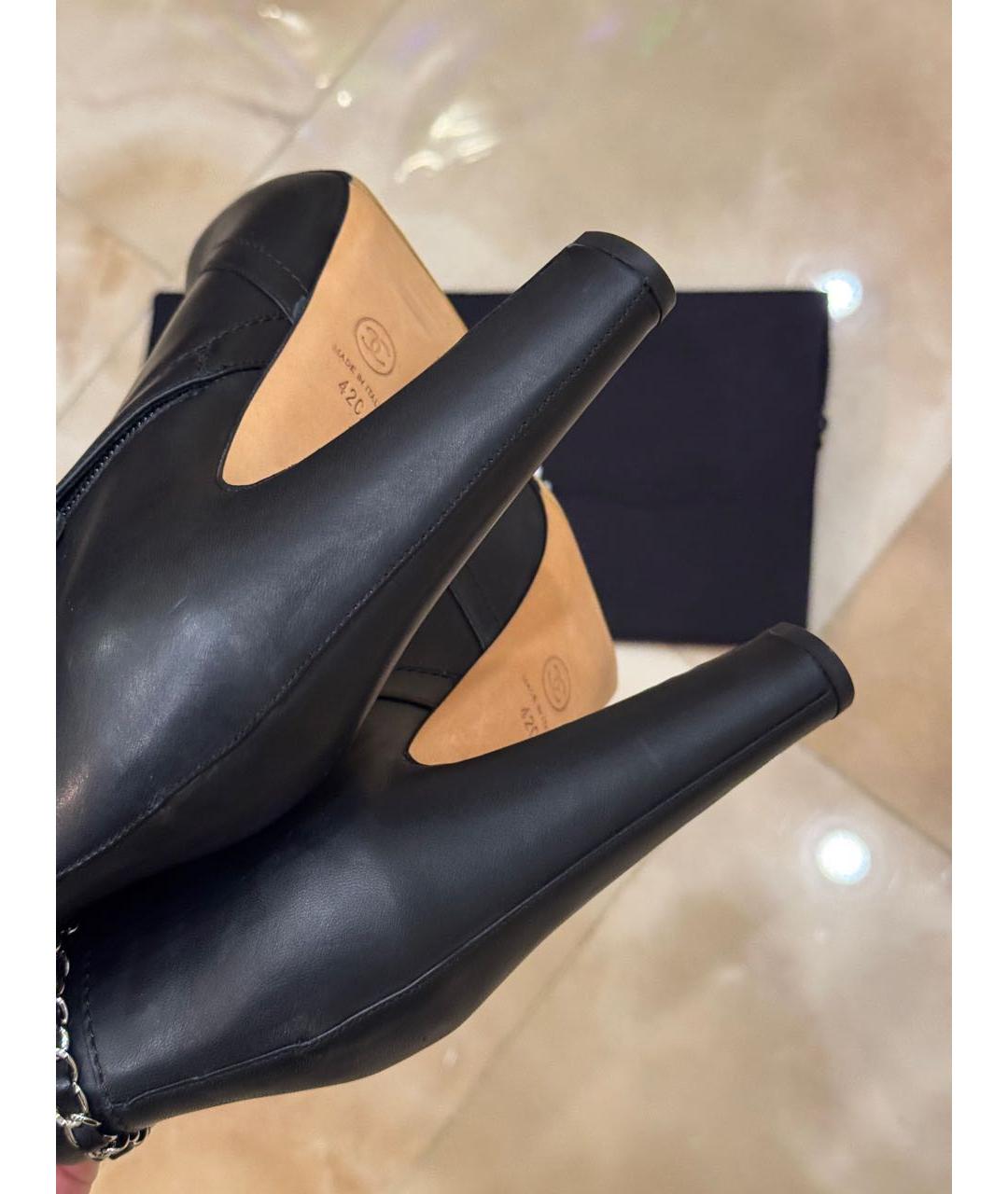 CHANEL Черные кожаные ботильоны, фото 4