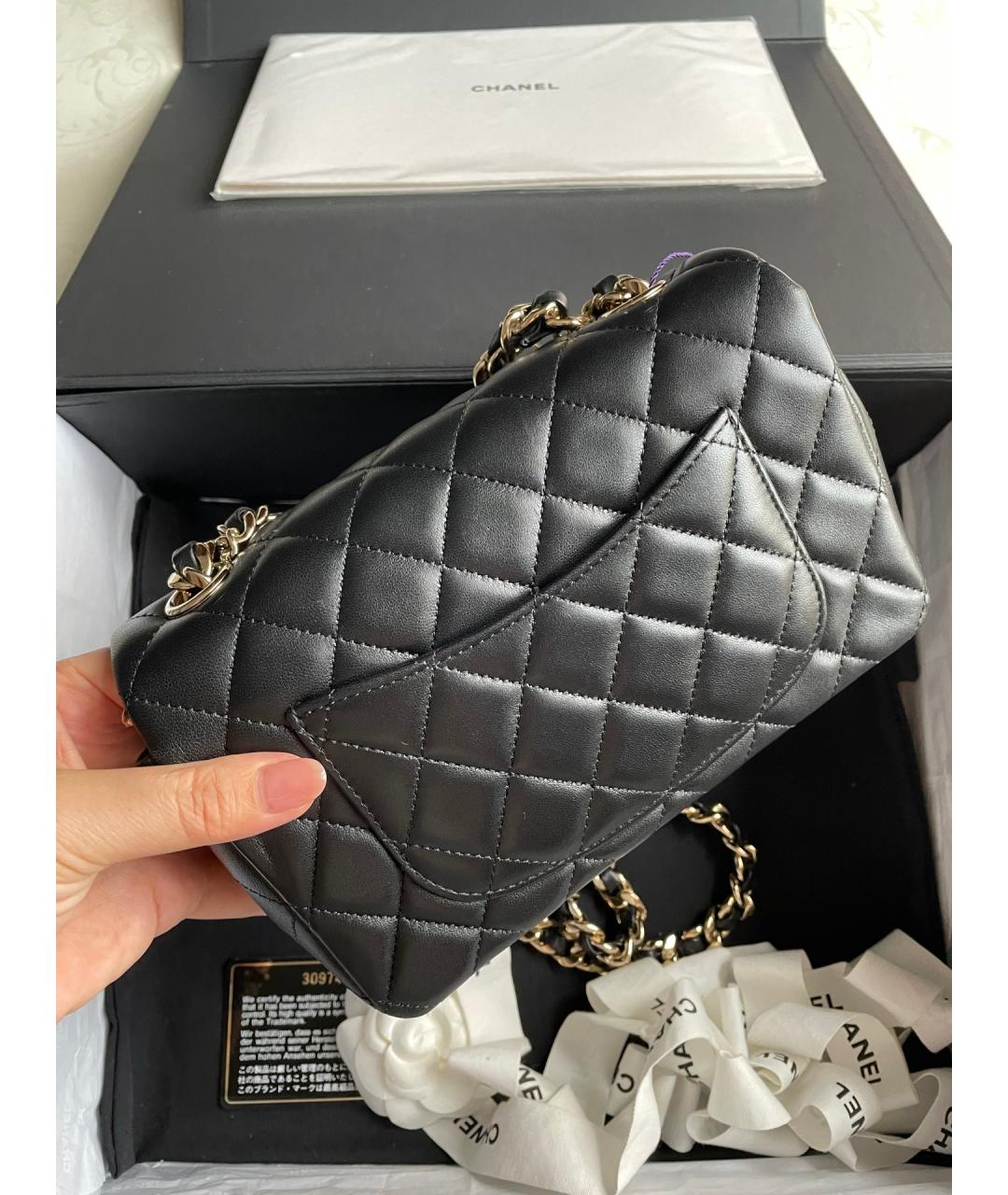 CHANEL Черная кожаная сумка через плечо, фото 3