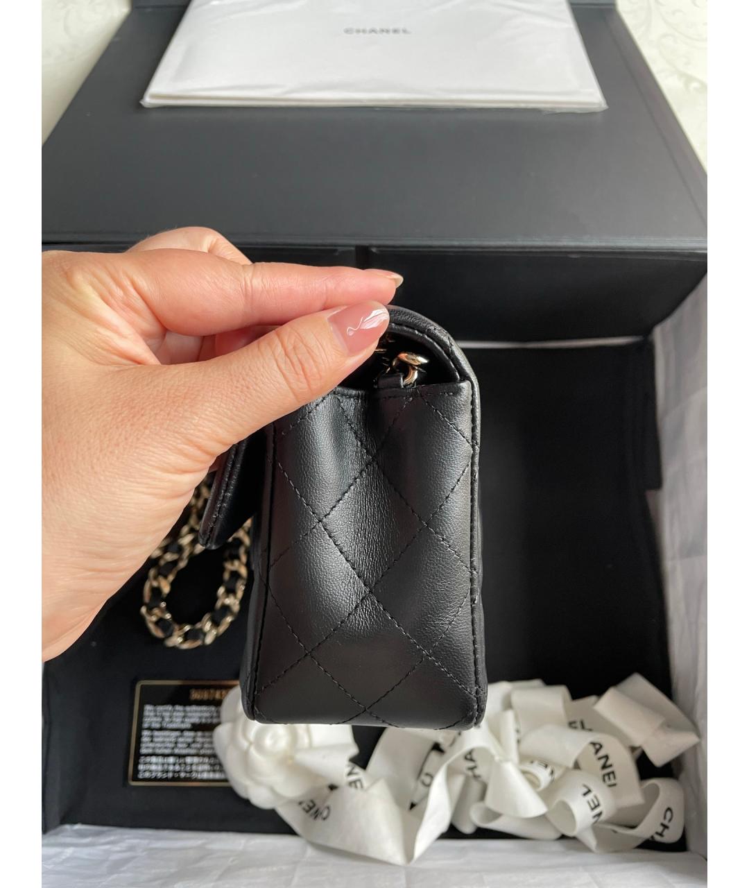 CHANEL Черная кожаная сумка через плечо, фото 4