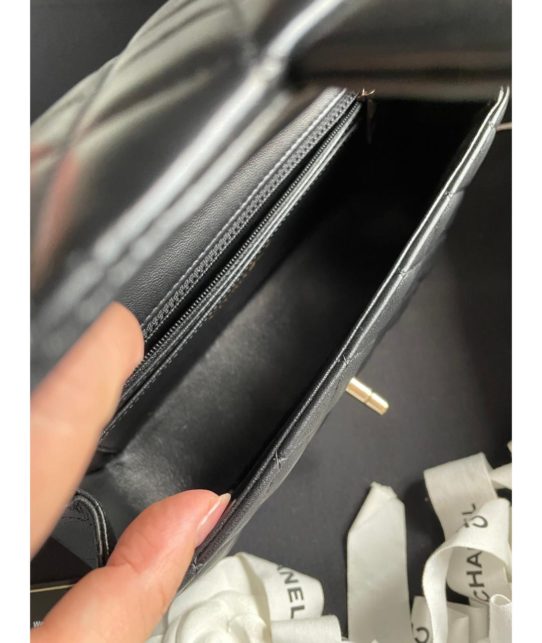 CHANEL Черная кожаная сумка через плечо, фото 6