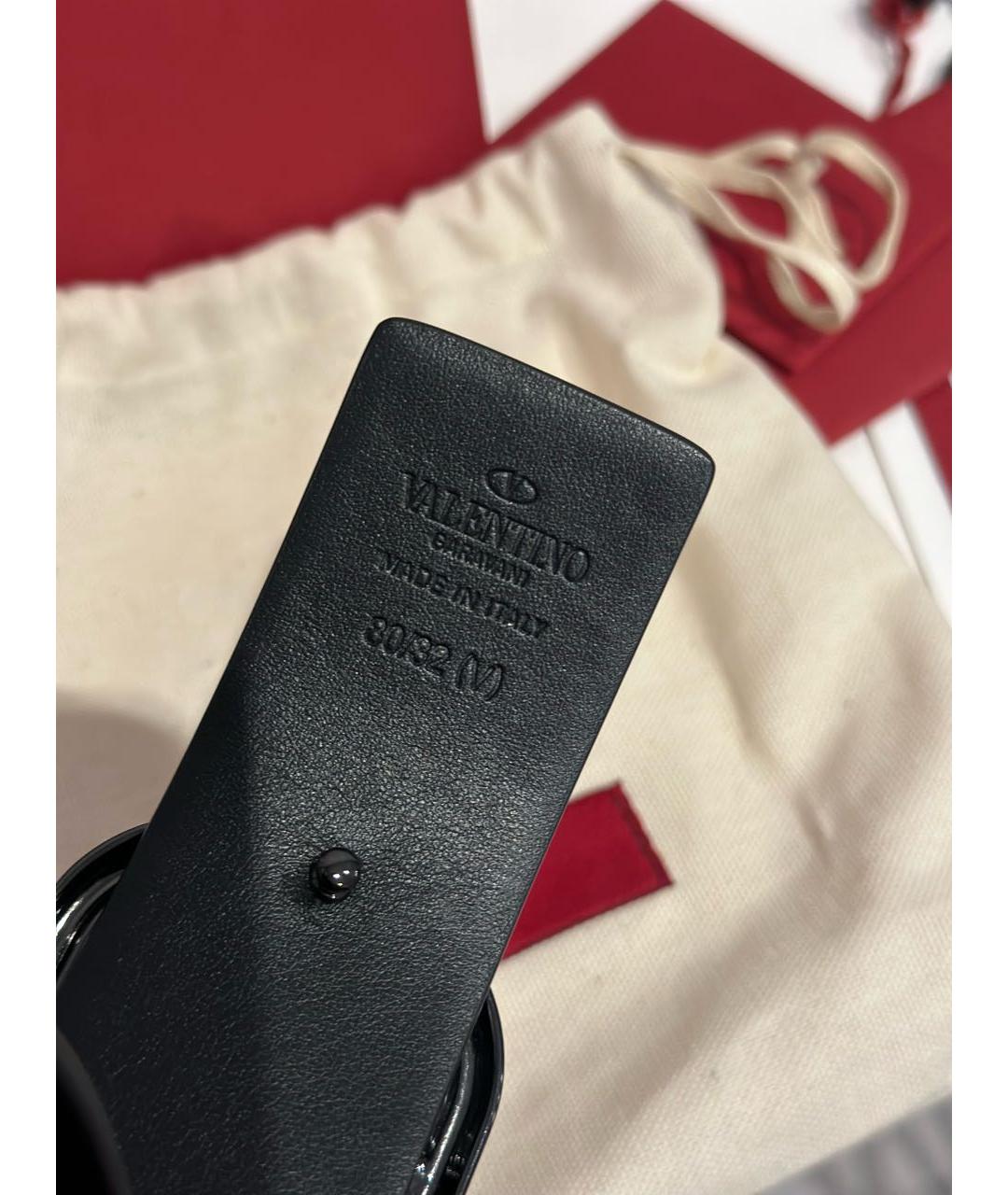 VALENTINO Черный кожаный ремень, фото 2