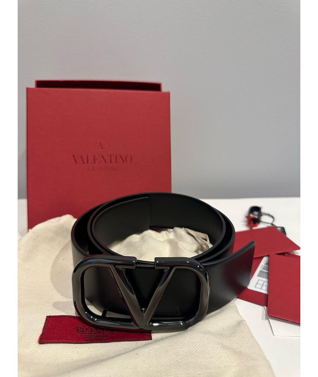 VALENTINO Черный кожаный ремень, фото 6