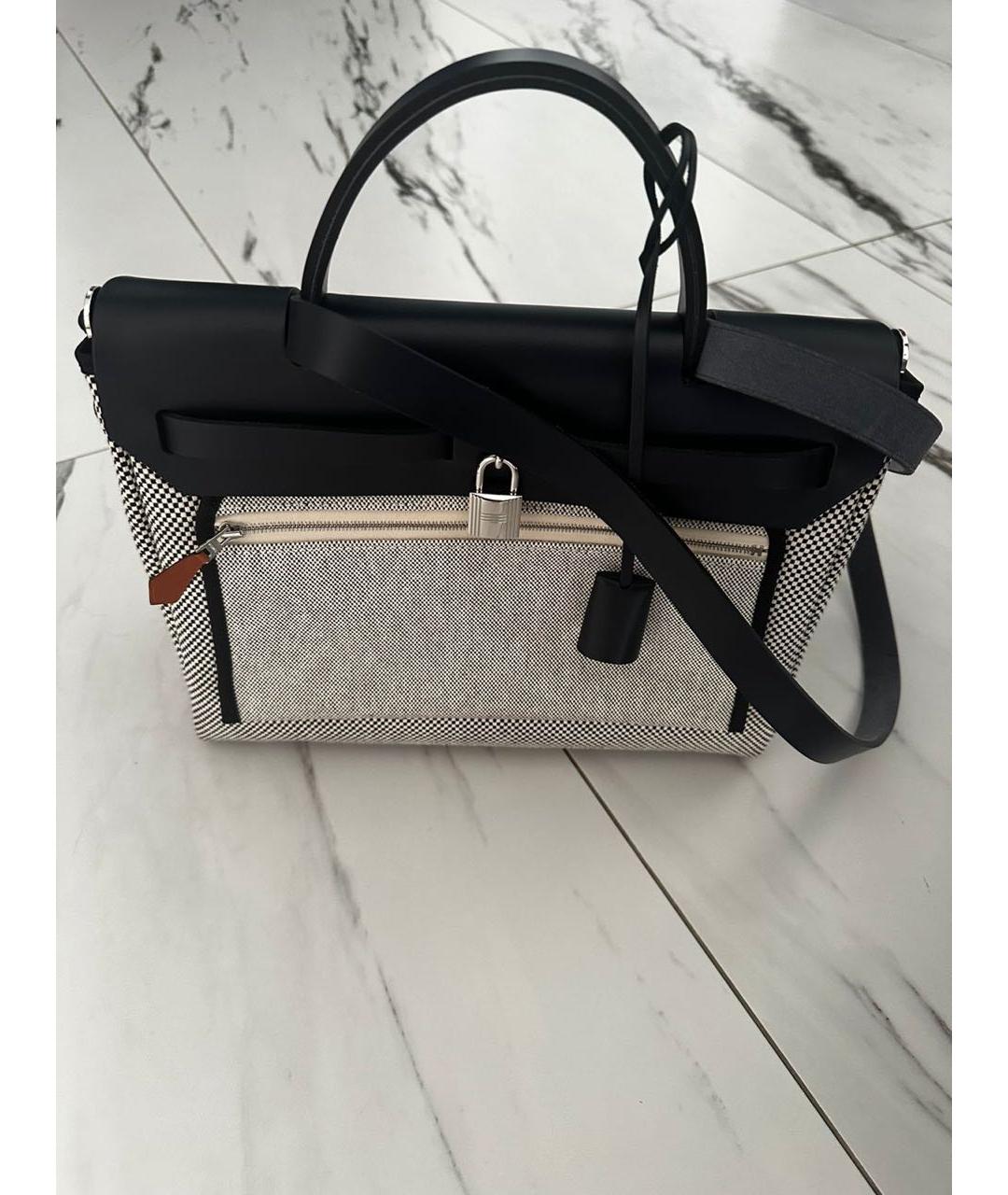 HERMES Серая кожаная сумка с короткими ручками, фото 2