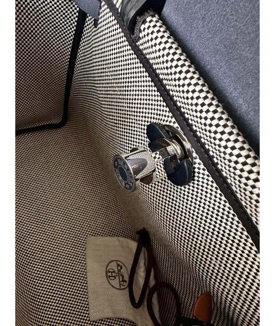 HERMES Серая кожаная сумка с короткими ручками, фото 5