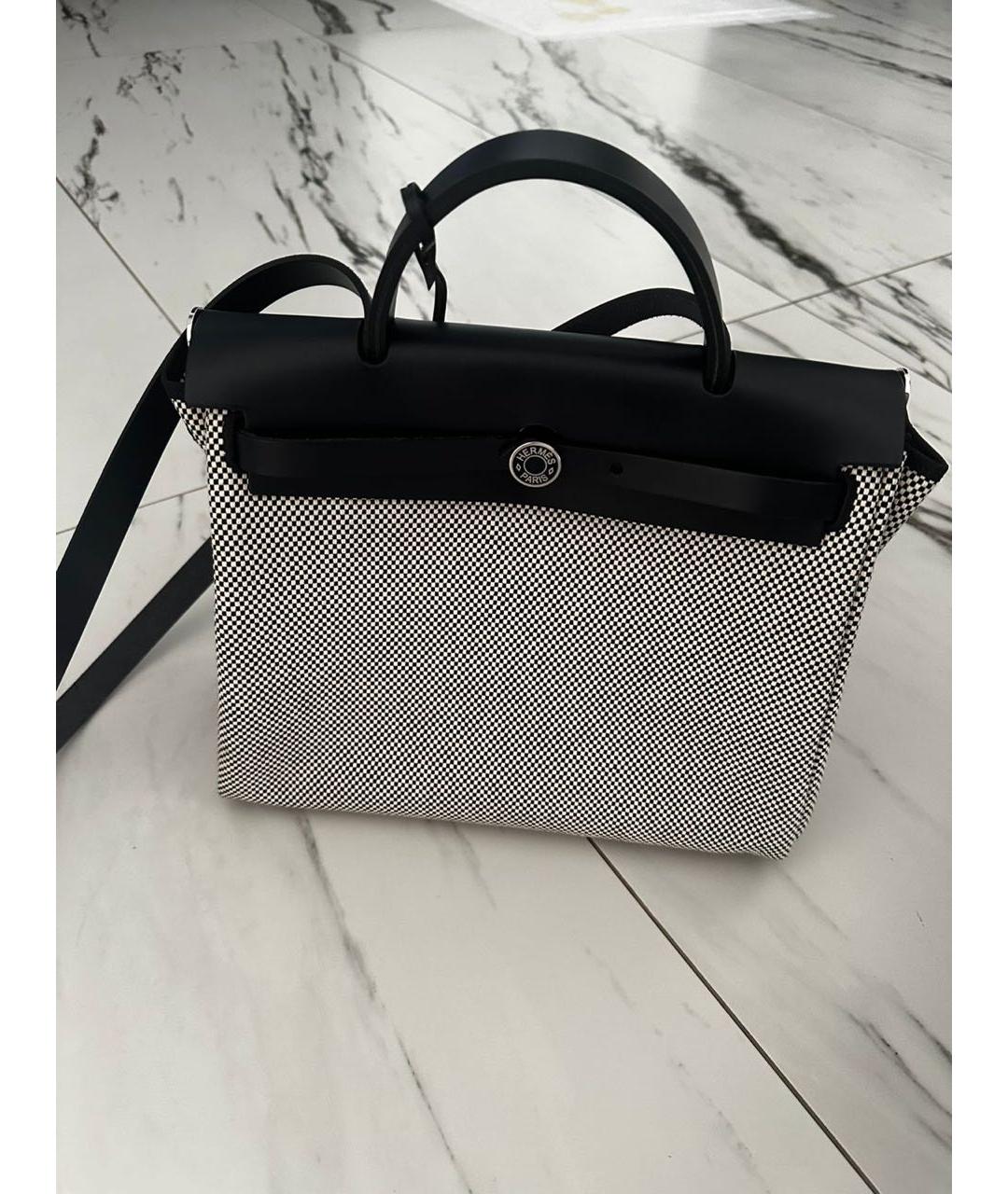 HERMES Серая кожаная сумка с короткими ручками, фото 3