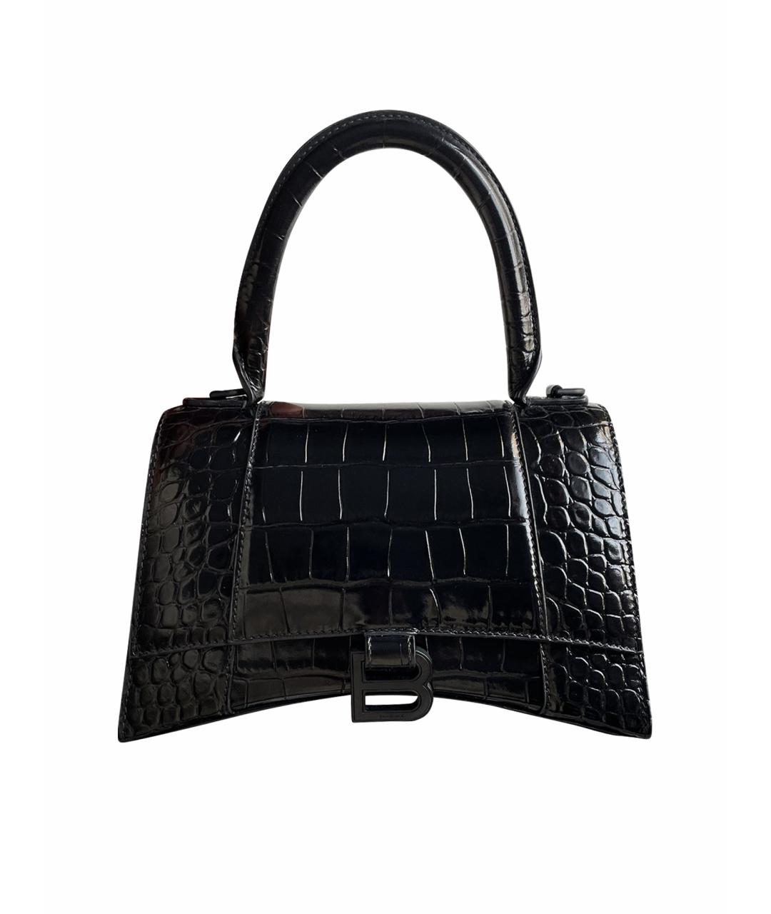 BALENCIAGA Черная кожаная сумка тоут, фото 1