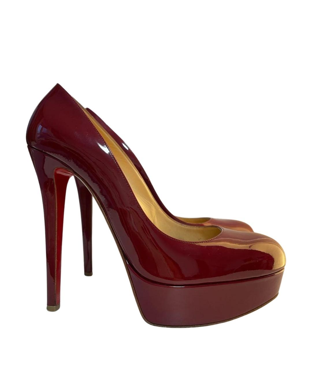 CHRISTIAN LOUBOUTIN Бордовые туфли из лакированной кожи, фото 1