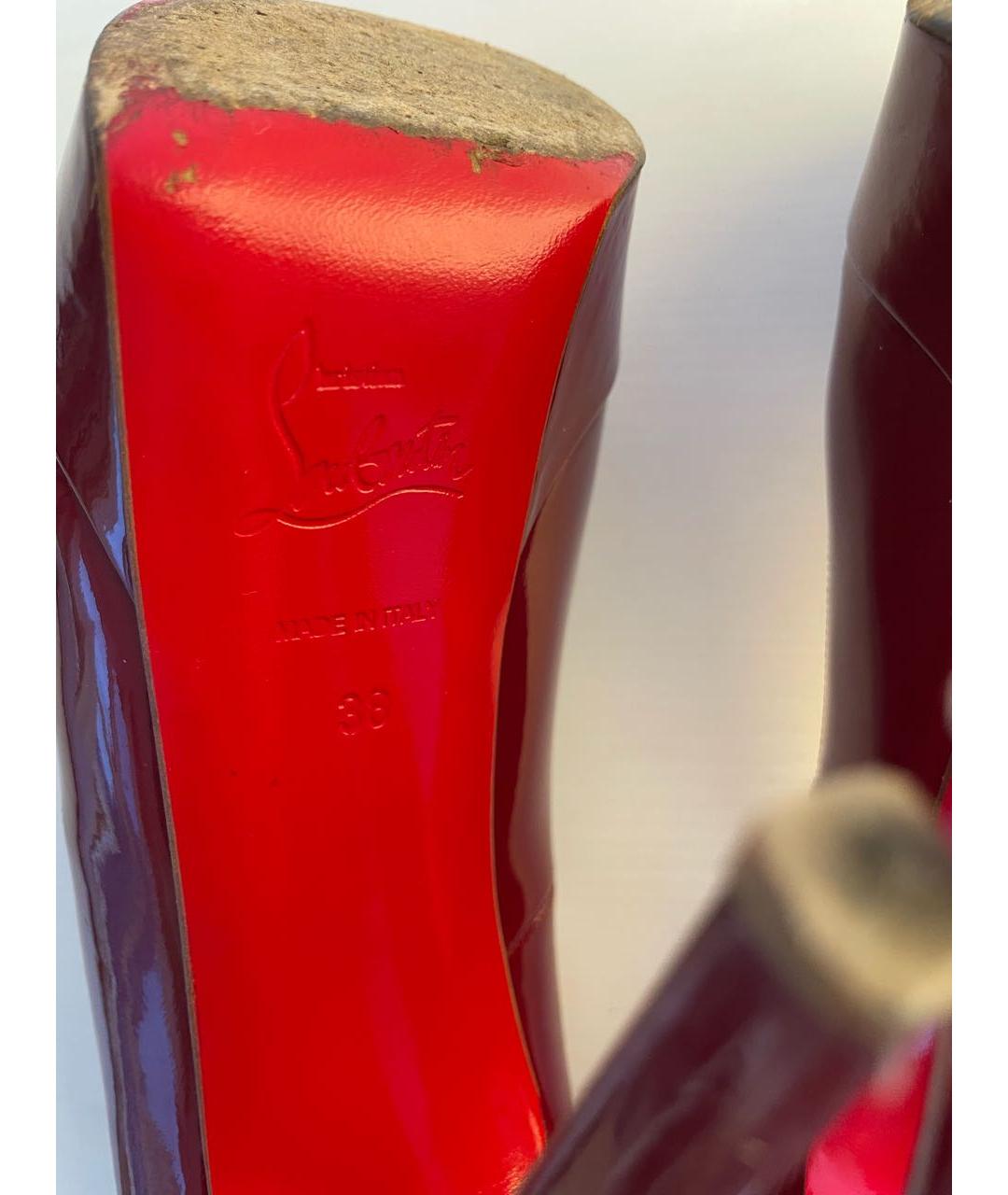 CHRISTIAN LOUBOUTIN Бордовые туфли из лакированной кожи, фото 5