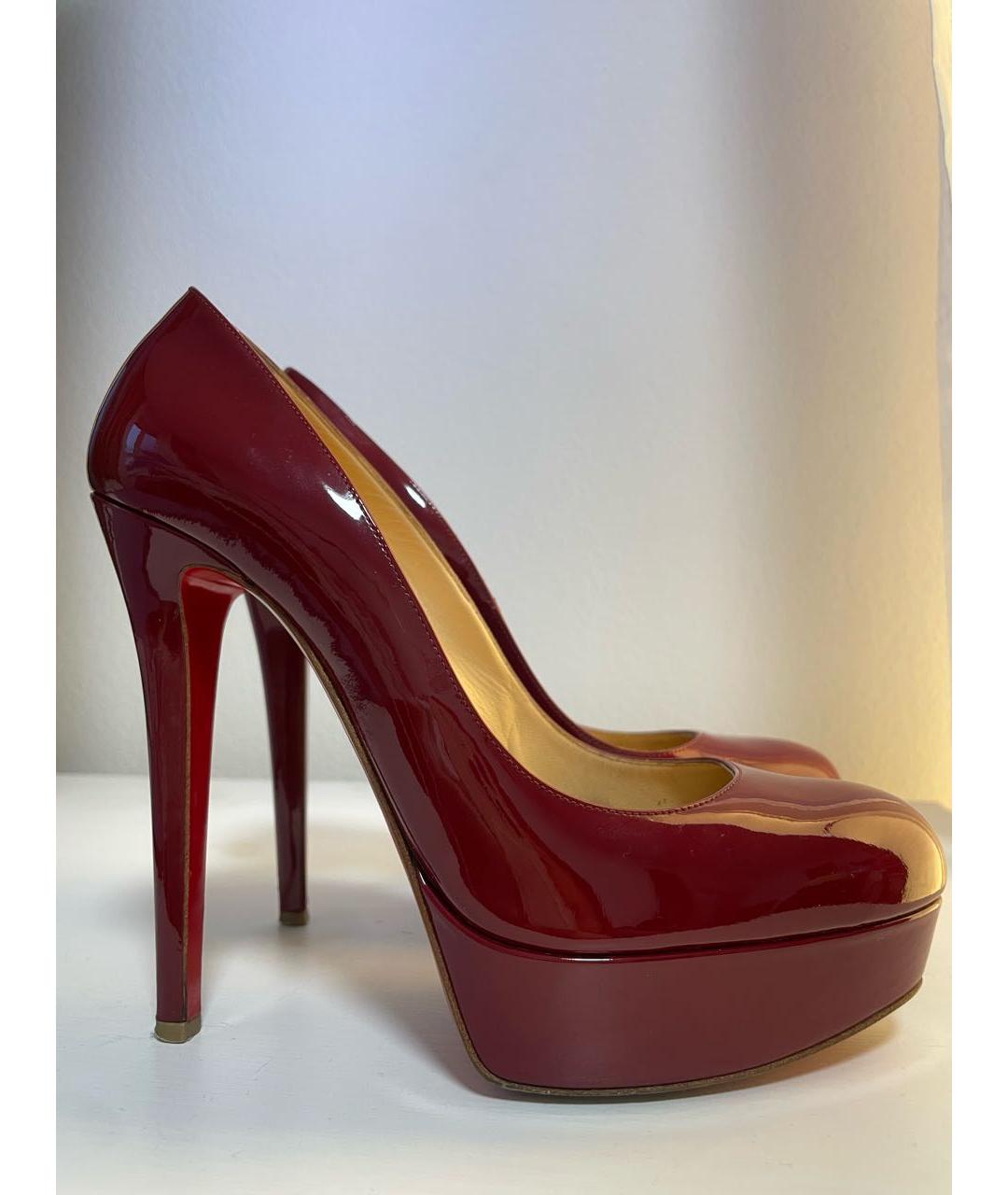 CHRISTIAN LOUBOUTIN Бордовые туфли из лакированной кожи, фото 7