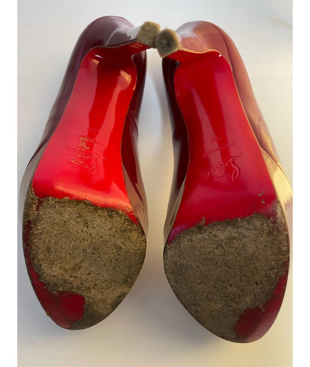 CHRISTIAN LOUBOUTIN Бордовые туфли из лакированной кожи, фото 4