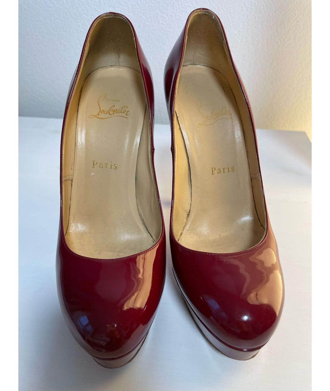 CHRISTIAN LOUBOUTIN Бордовые туфли из лакированной кожи, фото 2