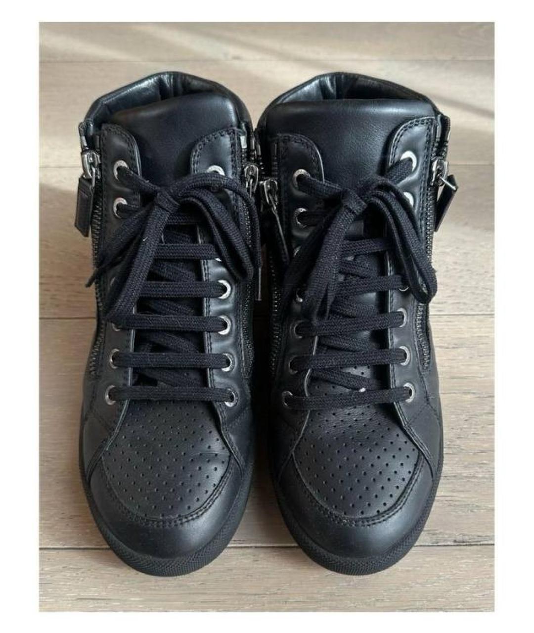 CHANEL Черные кожаные кеды, фото 2