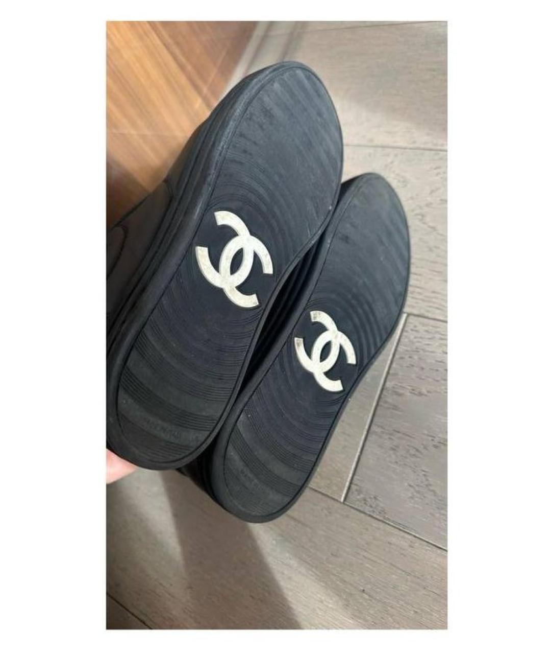 CHANEL Черные кожаные кеды, фото 5