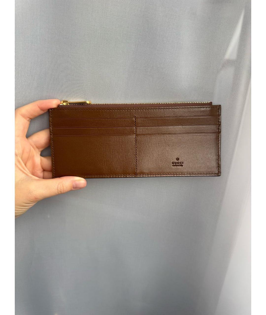 GUCCI Коричневый кожаный кардхолдер, фото 8