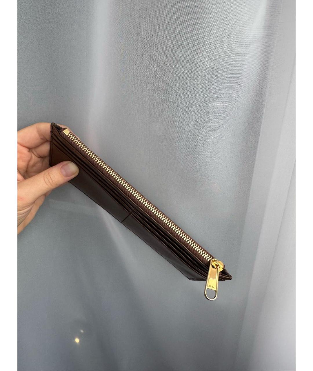 GUCCI Коричневый кожаный кардхолдер, фото 3