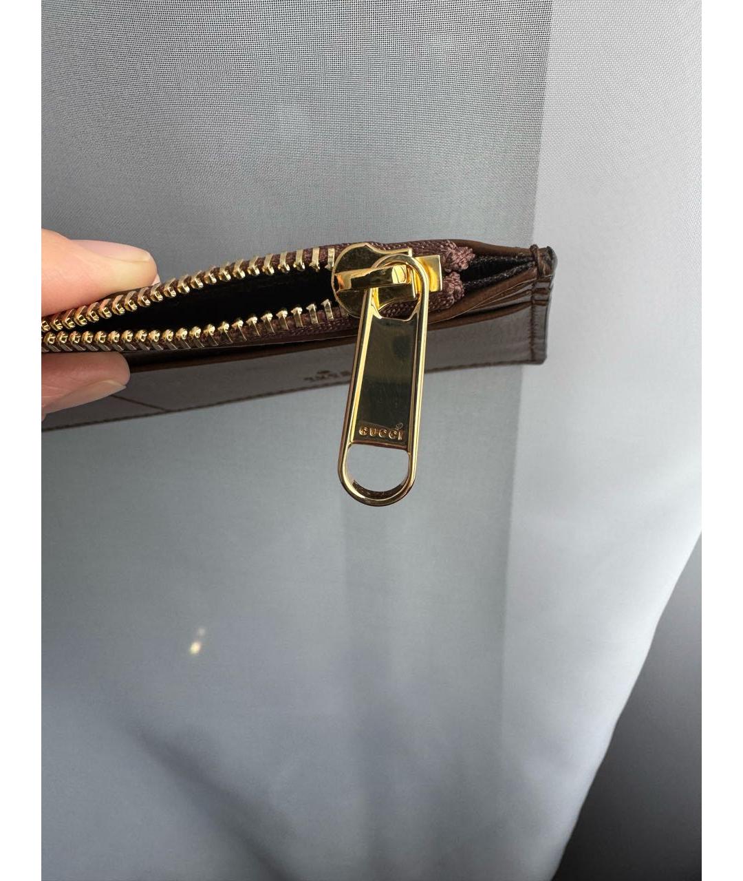 GUCCI Коричневый кожаный кардхолдер, фото 5