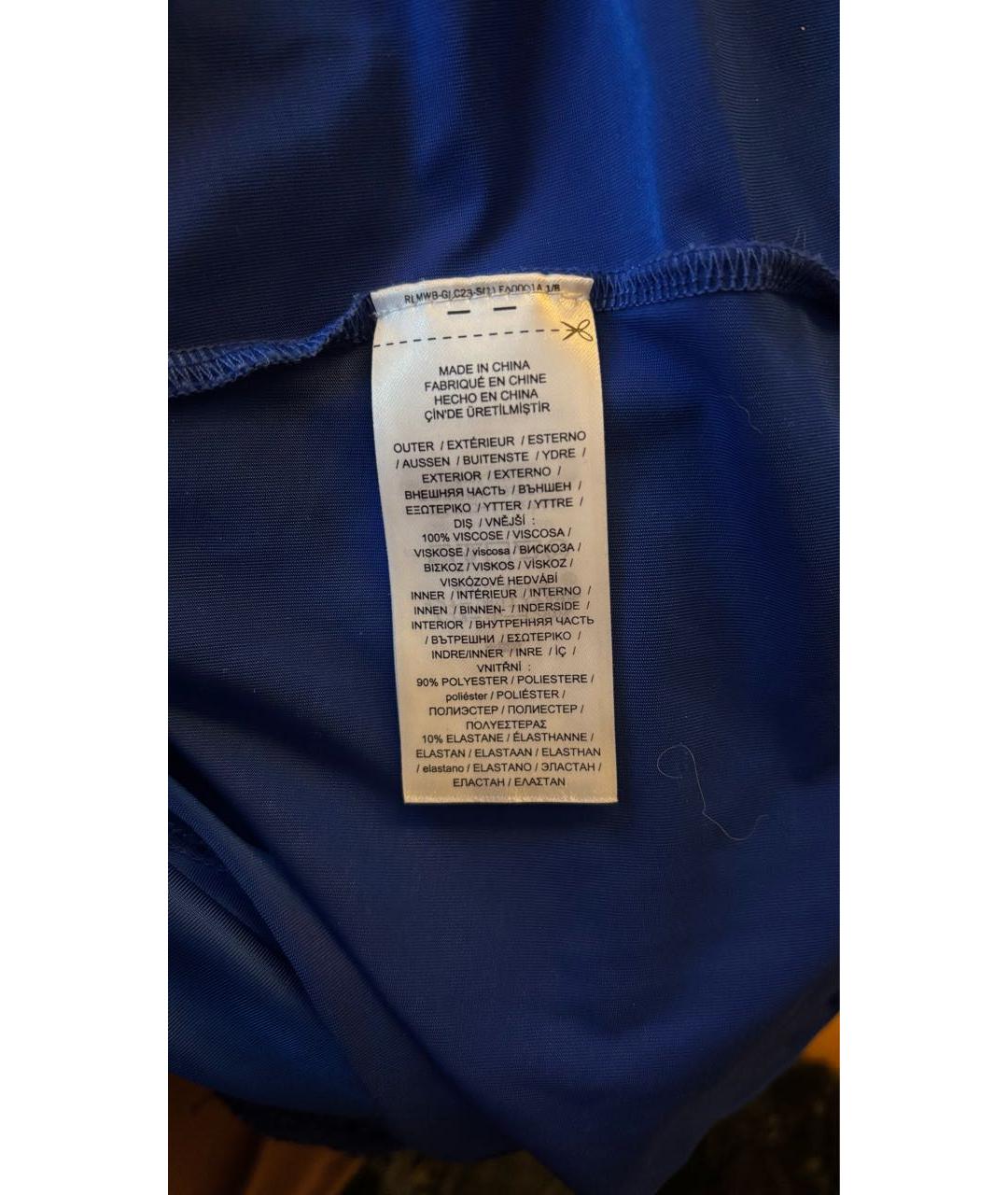 POLO RALPH LAUREN Синее полиэстеровое повседневное платье, фото 7