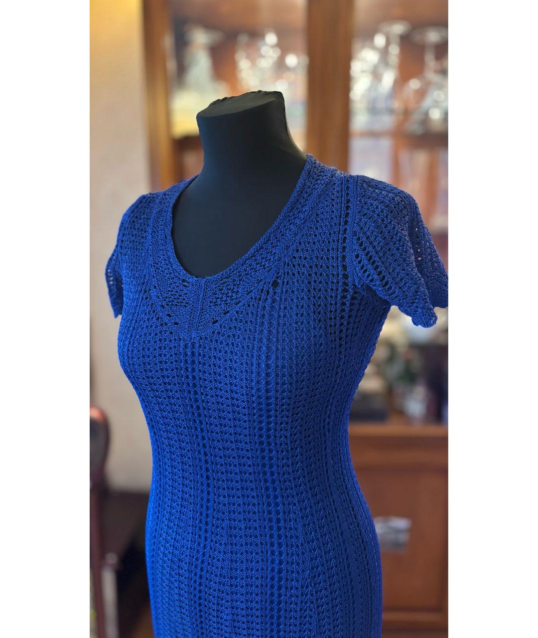 POLO RALPH LAUREN Синее полиэстеровое повседневное платье, фото 4