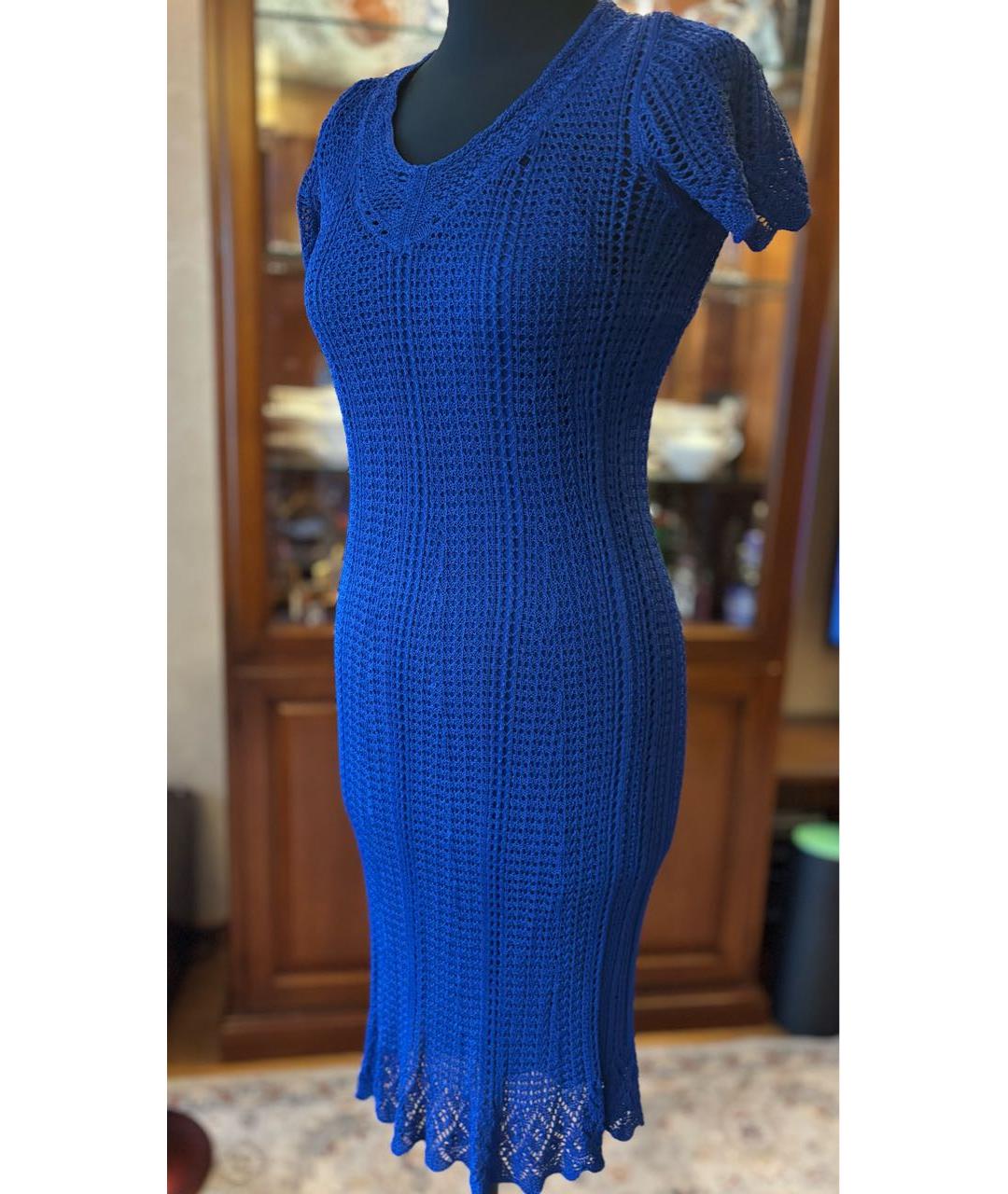 POLO RALPH LAUREN Синее полиэстеровое повседневное платье, фото 3